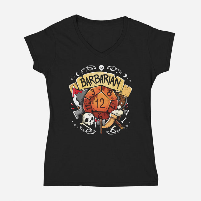 The Barbarian Dice-Womens-V-Neck-Tee-Vallina84