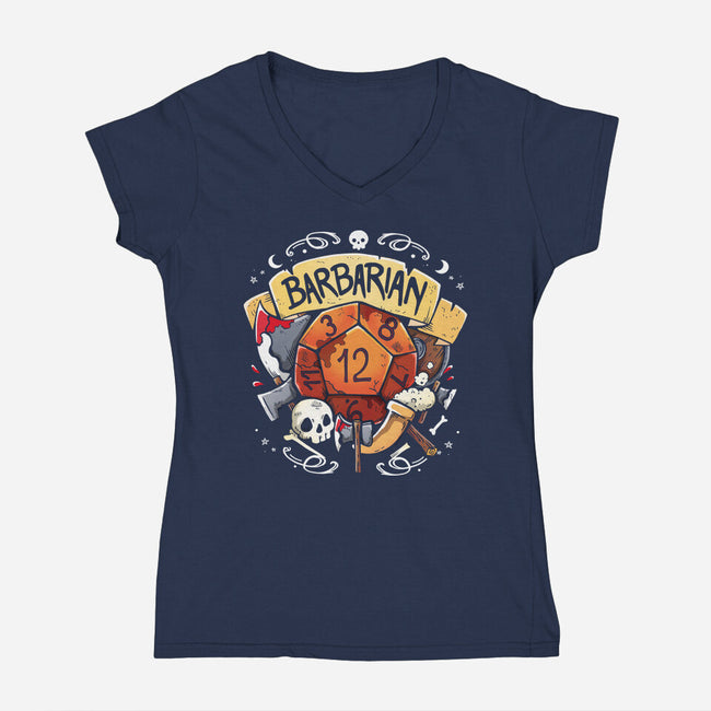 The Barbarian Dice-Womens-V-Neck-Tee-Vallina84