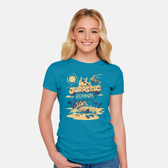 Jurassic Summer-Womens-Fitted-Tee-estudiofitas