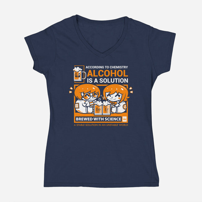 Alcohol Is A Solution-Womens-V-Neck-Tee-krisren28