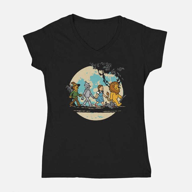 Full Moon Of Oz-Womens-V-Neck-Tee-Xentee