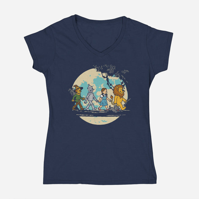 Full Moon Of Oz-Womens-V-Neck-Tee-Xentee