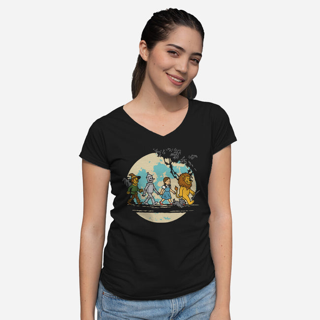 Full Moon Of Oz-Womens-V-Neck-Tee-Xentee