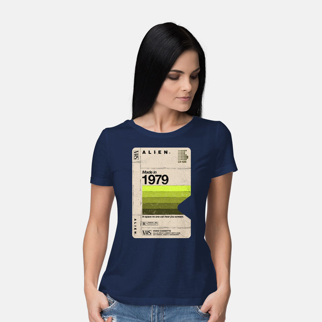 Alien Blank Tape-Womens-Basic-Tee-rocketman_art