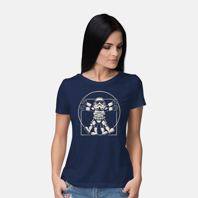 Vitruvian Stormtrooper-Womens-Basic-Tee-Immortalized