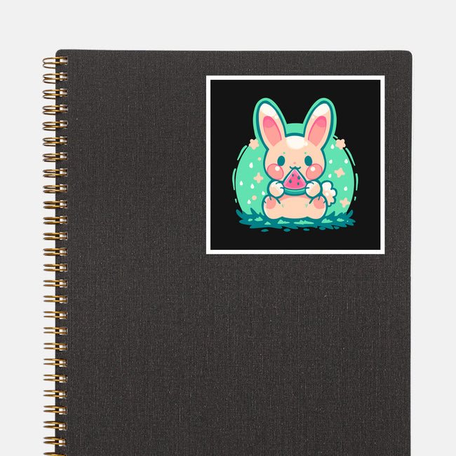 Summer Watermelon Bunny-None-Glossy-Sticker-TechraNova