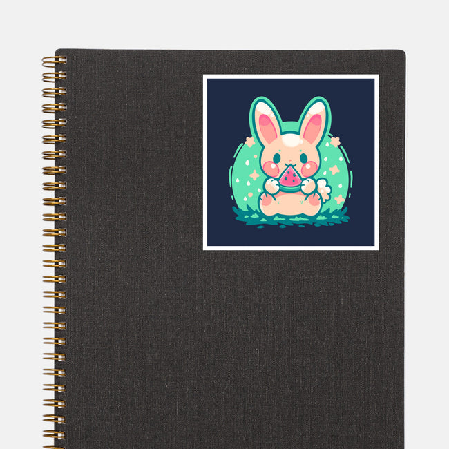 Summer Watermelon Bunny-None-Glossy-Sticker-TechraNova