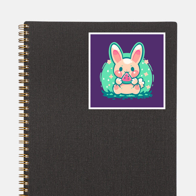 Summer Watermelon Bunny-None-Glossy-Sticker-TechraNova