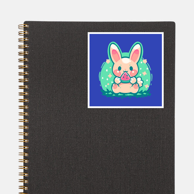 Summer Watermelon Bunny-None-Glossy-Sticker-TechraNova