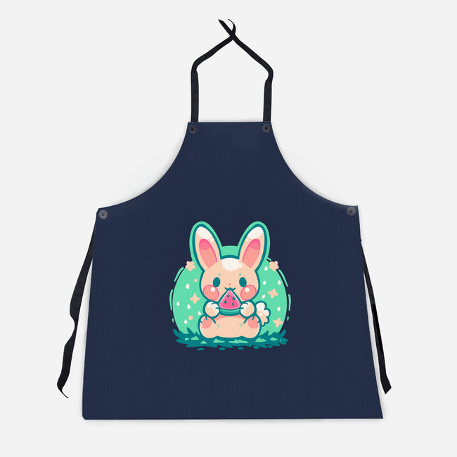 Summer Watermelon Bunny-Unisex-Kitchen-Apron-TechraNova
