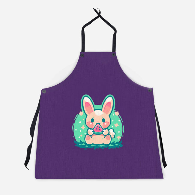 Summer Watermelon Bunny-Unisex-Kitchen-Apron-TechraNova