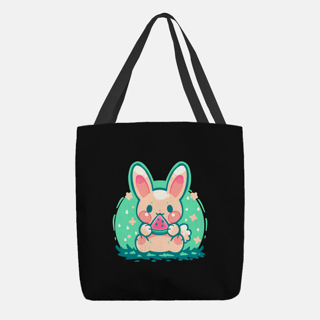 Summer Watermelon Bunny-None-Basic Tote-Bag-TechraNova