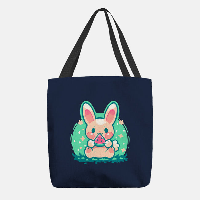 Summer Watermelon Bunny-None-Basic Tote-Bag-TechraNova