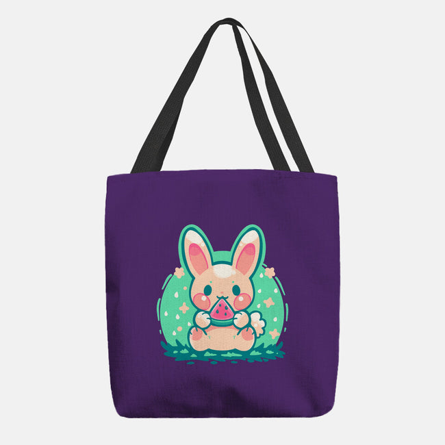 Summer Watermelon Bunny-None-Basic Tote-Bag-TechraNova