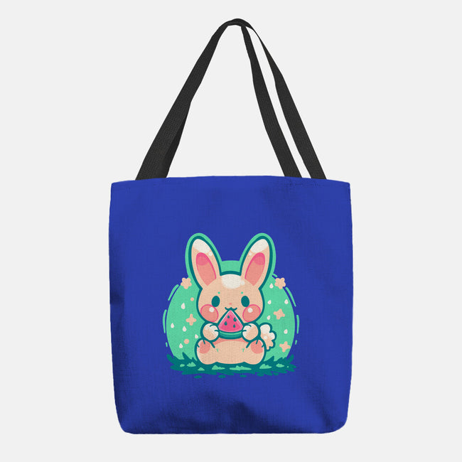 Summer Watermelon Bunny-None-Basic Tote-Bag-TechraNova