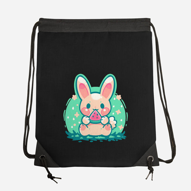 Summer Watermelon Bunny-None-Drawstring-Bag-TechraNova