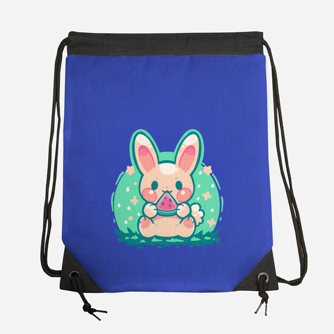 Summer Watermelon Bunny-None-Drawstring-Bag-TechraNova