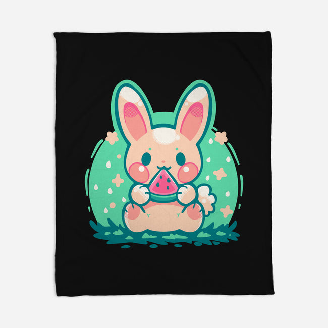 Summer Watermelon Bunny-None-Fleece-Blanket-TechraNova