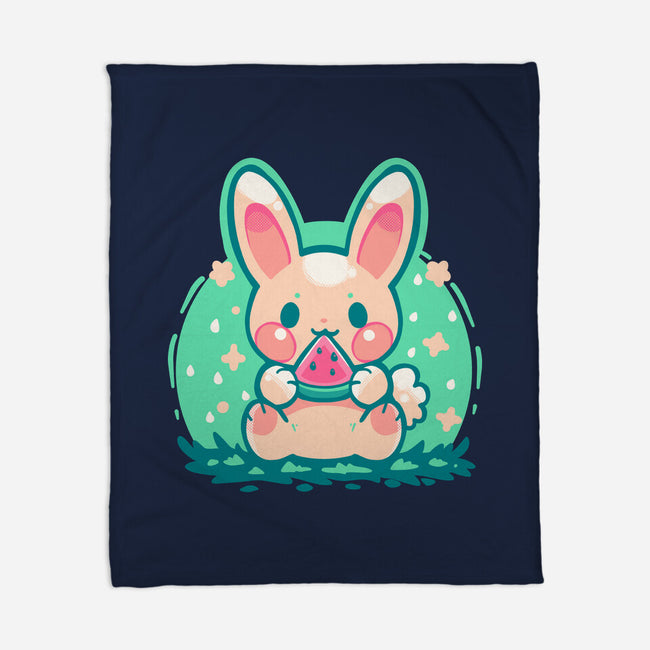 Summer Watermelon Bunny-None-Fleece-Blanket-TechraNova