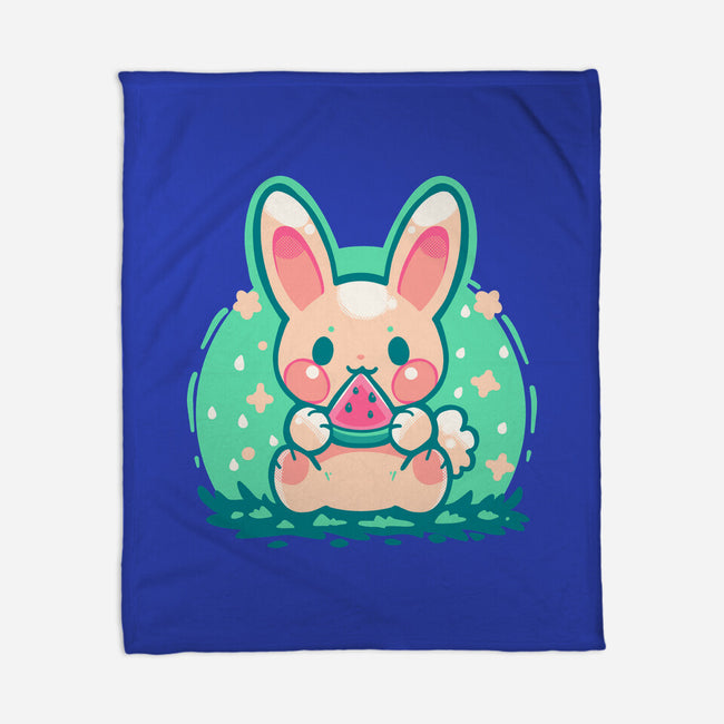 Summer Watermelon Bunny-None-Fleece-Blanket-TechraNova