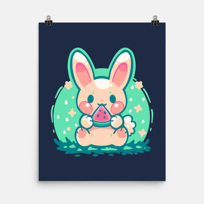 Summer Watermelon Bunny-None-Matte-Poster-TechraNova
