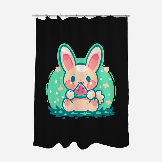 Summer Watermelon Bunny-None-Polyester-Shower Curtain-TechraNova