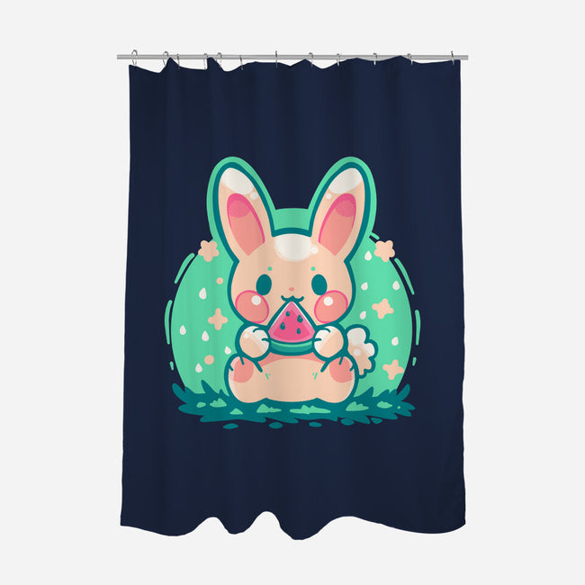Summer Watermelon Bunny-None-Polyester-Shower Curtain-TechraNova