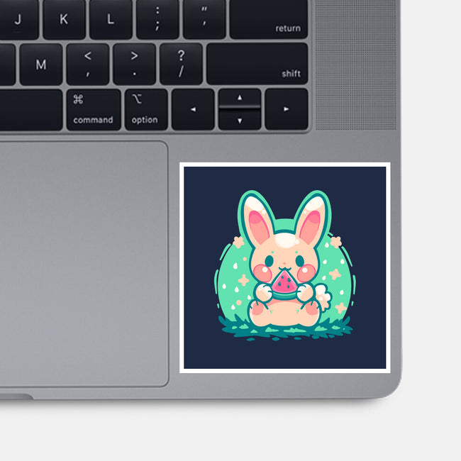 Summer Watermelon Bunny-None-Glossy-Sticker-TechraNova
