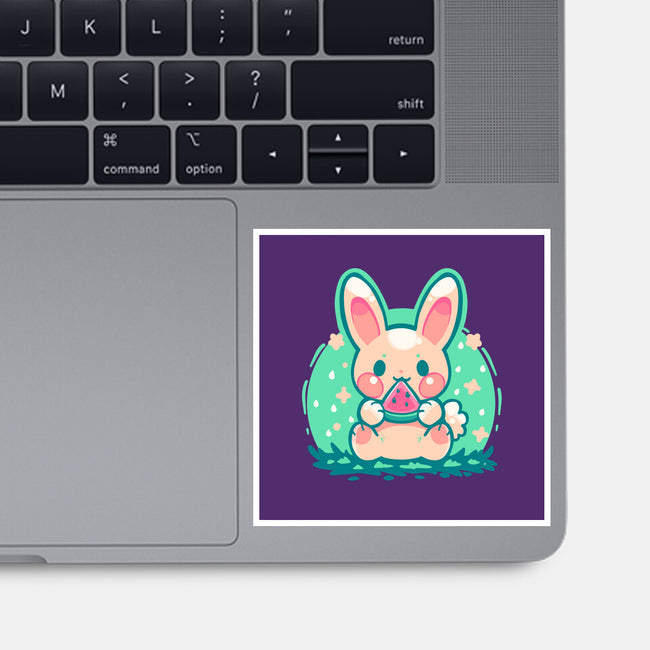 Summer Watermelon Bunny-None-Glossy-Sticker-TechraNova