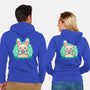 Summer Watermelon Bunny-Unisex-Zip-Up-Sweatshirt-TechraNova