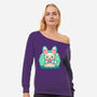 Summer Watermelon Bunny-Womens-Off Shoulder-Sweatshirt-TechraNova