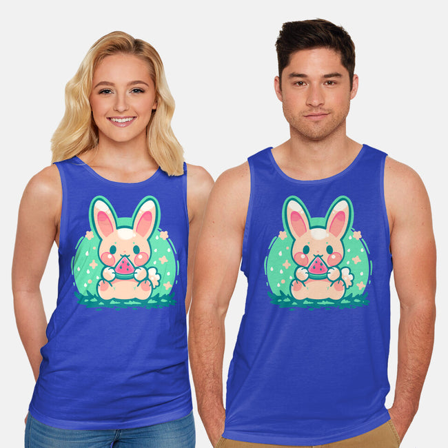 Summer Watermelon Bunny-Unisex-Basic-Tank-TechraNova