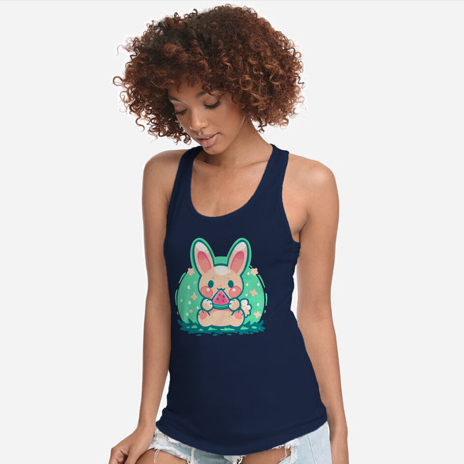 Summer Watermelon Bunny-Womens-Racerback-Tank-TechraNova