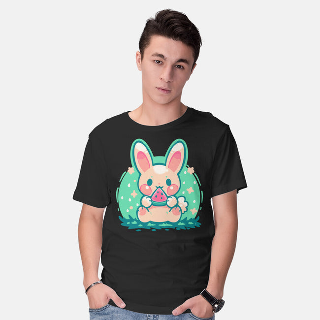 Summer Watermelon Bunny-Mens-Basic-Tee-TechraNova