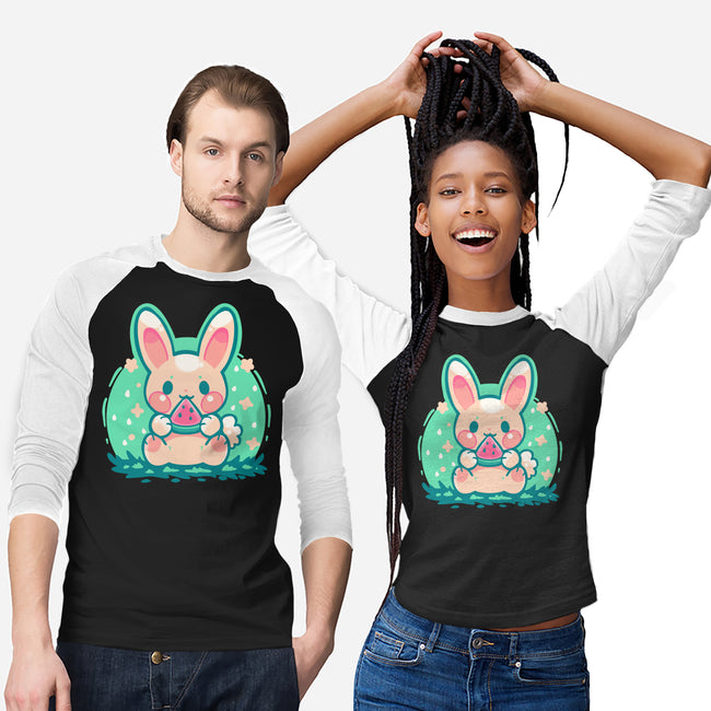Summer Watermelon Bunny-Unisex-Baseball-Tee-TechraNova