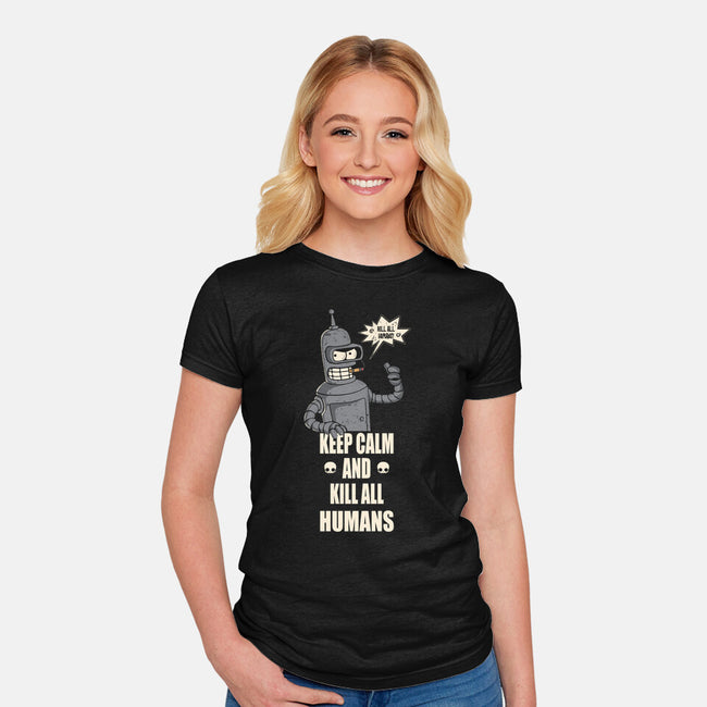 Calm And Kill-Womens-Fitted-Tee-turborat14
