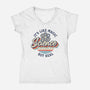 Science Magic Vintage-Womens-V-Neck-Tee-rocketman_art