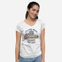 Science Magic Vintage-Womens-V-Neck-Tee-rocketman_art