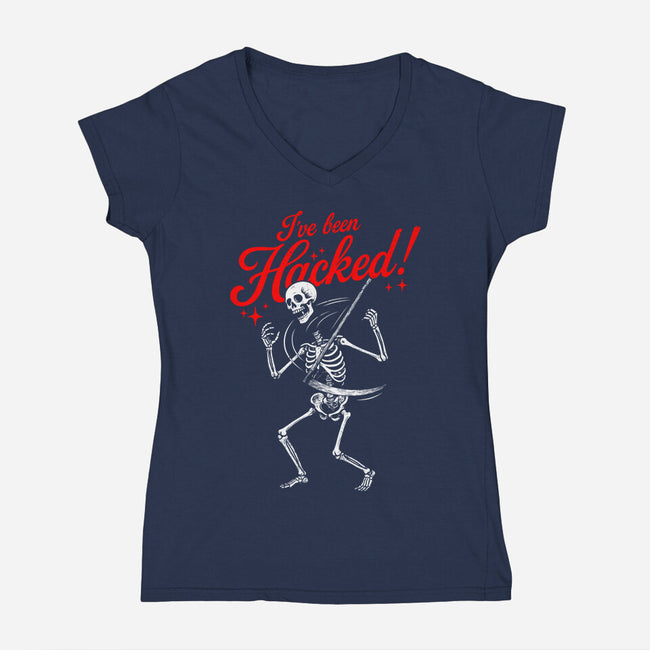 I've Been Hacked-Womens-V-Neck-Tee-Boggs Nicolas