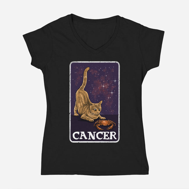 Cancer Cat-Womens-V-Neck-Tee-zascanauta
