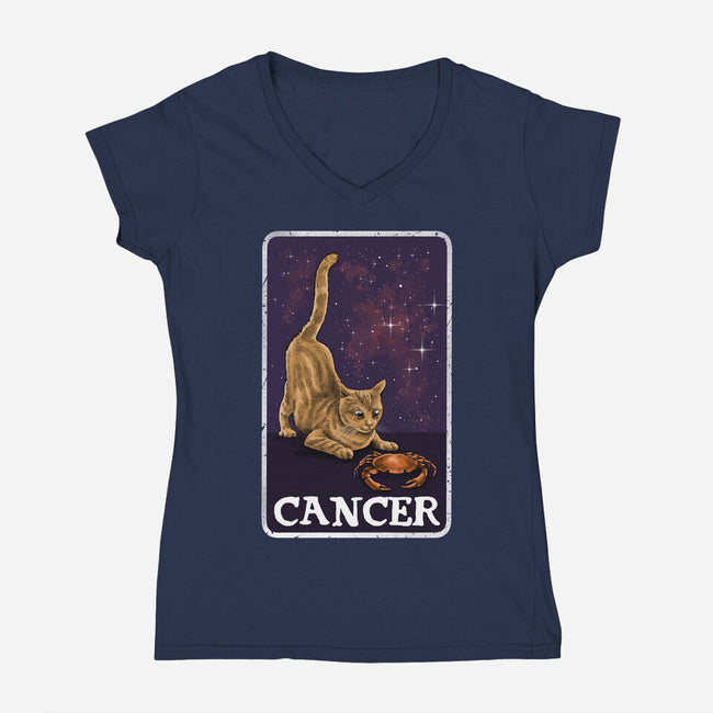 Cancer Cat-Womens-V-Neck-Tee-zascanauta