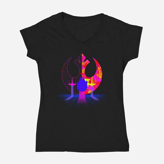 1980s Rebel-Womens-V-Neck-Tee-drbutler