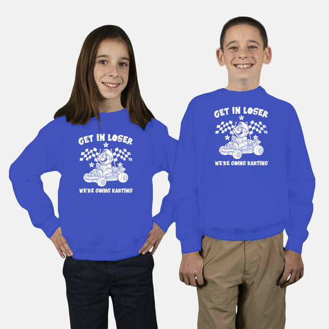 We’re Going Karting-Youth-Crew Neck-Sweatshirt-drbutler