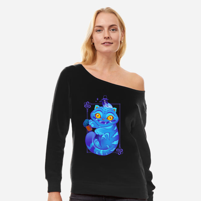 Derpy Tiger-Womens-Off Shoulder-Sweatshirt-ricolaa