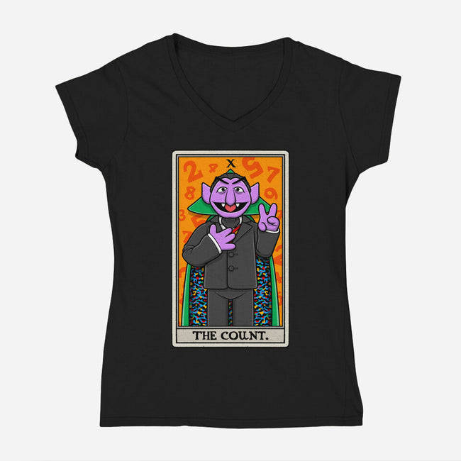 The Count Tarot-Womens-V-Neck-Tee-drbutler