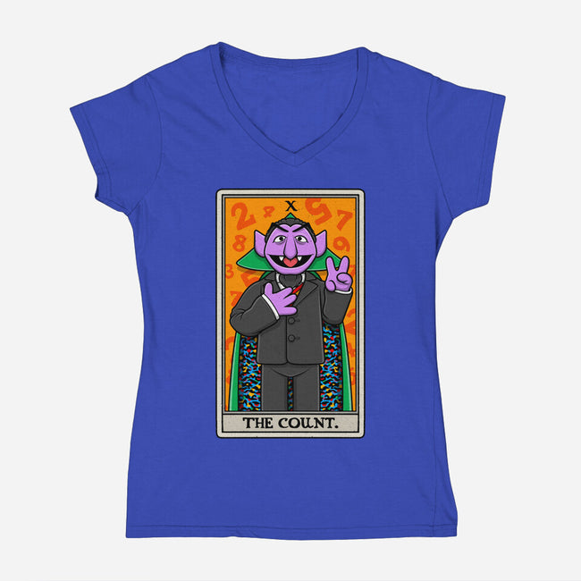 The Count Tarot-Womens-V-Neck-Tee-drbutler
