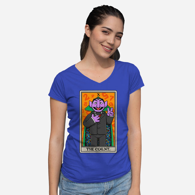 The Count Tarot-Womens-V-Neck-Tee-drbutler