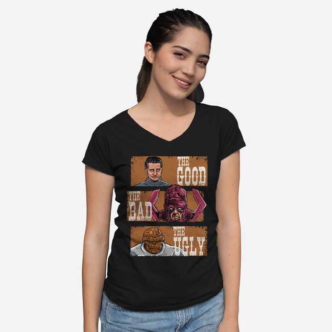 Fantastic Western-Womens-V-Neck-Tee-zascanauta