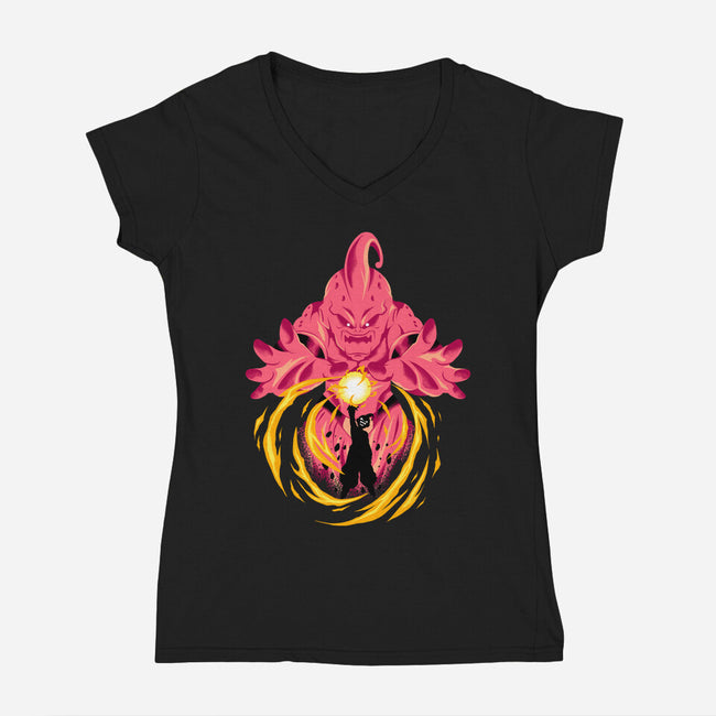 Sweet Evil Kid-Womens-V-Neck-Tee-spoilerinc