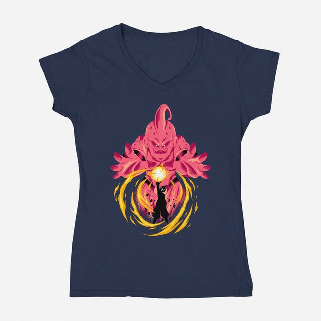 Sweet Evil Kid-Womens-V-Neck-Tee-spoilerinc